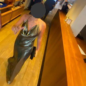 Rat & Boa Metal/Gold Long Dress Size M